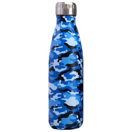 Gourde inox isotherme sans BPA réutilisable Camouflage bleu 500 ml