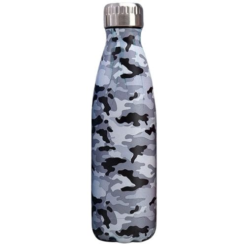 Gourde inox isotherme sans BPA réutilisable Camouflage gris 500 ml