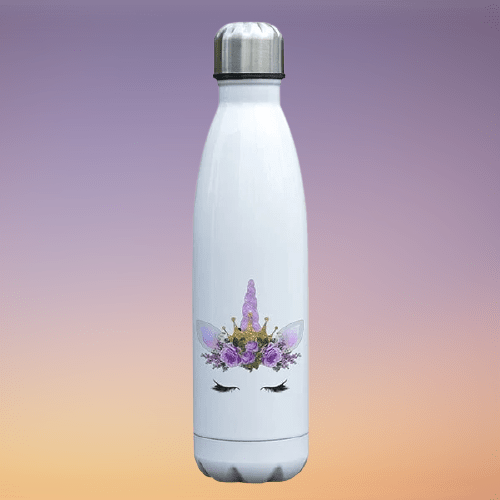 Gourde inox licorne isotherme 500 ml Blanc Violet 1